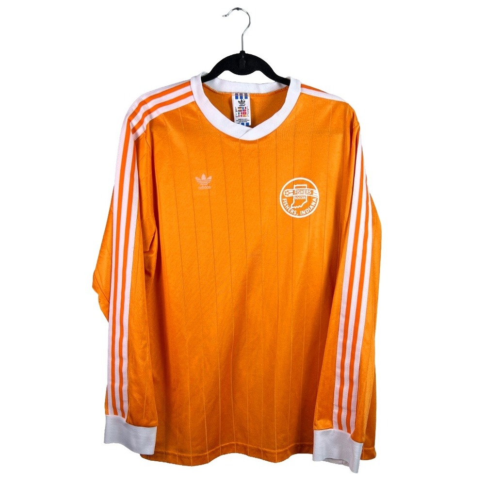 80s Vintage Adidas Long Sleeve Soccer Jersey Men's XL Orange Blokecore